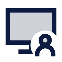 Monitor user icon, Sharp Duotone style