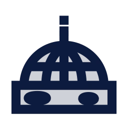 Moon base icon, Sharp Duotone style