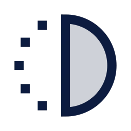 Moon half icon, Sharp Duotone style