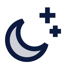 Moon stars icon, Sharp Duotone style