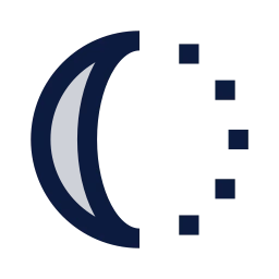 Moon waning crescent icon, Sharp Duotone style