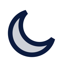 Moon icon, Sharp Duotone style