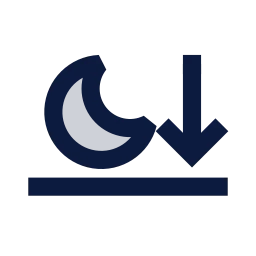 Moonset icon, Sharp Duotone style