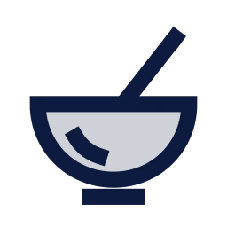 Mortar pestle icon, Sharp Duotone style