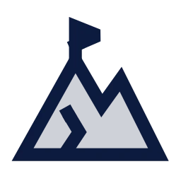Mountain trail icon, Sharp Duotone style