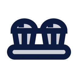 Muffin tray icon, Sharp Duotone style