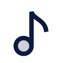 Music note icon, Sharp Duotone style