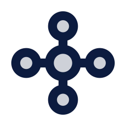 Network hub icon, Sharp Duotone style