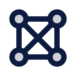 Network mesh icon, Sharp Duotone style
