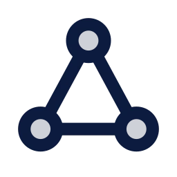 Network nodes icon, Sharp Duotone style