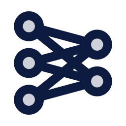 Neural network icon, Sharp Duotone style