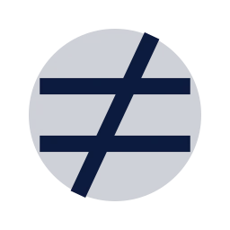 Not equal icon, Sharp Duotone style