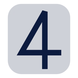 Number 4 icon, Sharp Duotone style