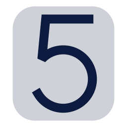 Number 5 icon, Sharp Duotone style
