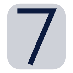 Number 7 icon, Sharp Duotone style