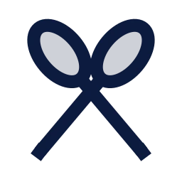 Oars crossed icon, Sharp Duotone style