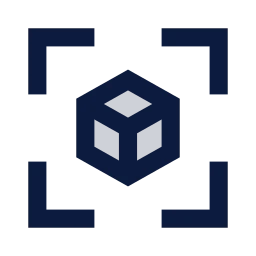 Object detection icon, Sharp Duotone style