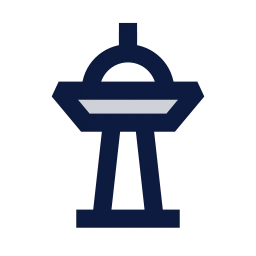 Observation tower icon, Sharp Duotone style