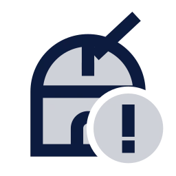 Observatory alert icon, Sharp Duotone style