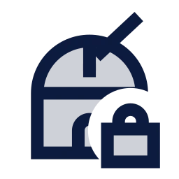 Observatory lock icon, Sharp Duotone style