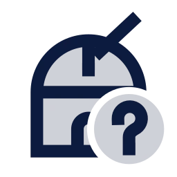Observatory question icon, Sharp Duotone style
