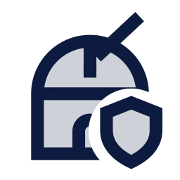Observatory shield icon, Sharp Duotone style
