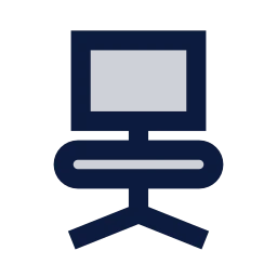 Office chair icon, Sharp Duotone style