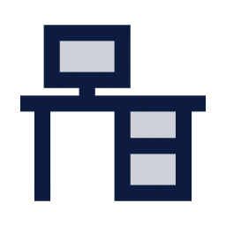 Office desk icon, Sharp Duotone style