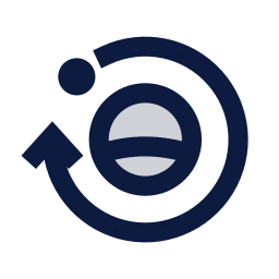 Orbit path icon, Sharp Duotone style