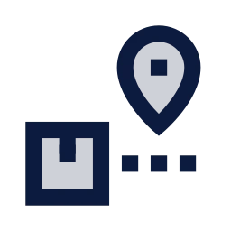 Order tracking icon, Sharp Duotone style