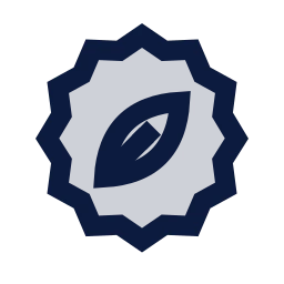 Organic badge icon, Sharp Duotone style