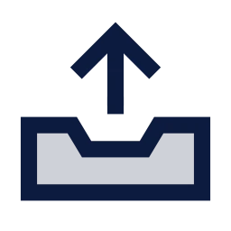 Outbox icon, Sharp Duotone style