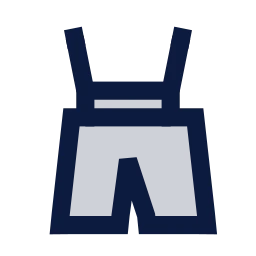 Overalls icon, Sharp Duotone style