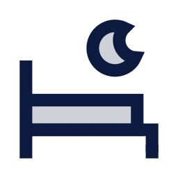 Overnight stay icon, Sharp Duotone style