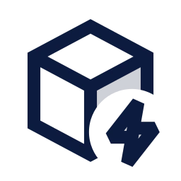 Package bolt icon, Sharp Duotone style