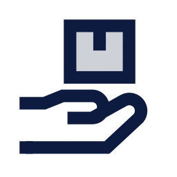 Package hand icon, Sharp Duotone style