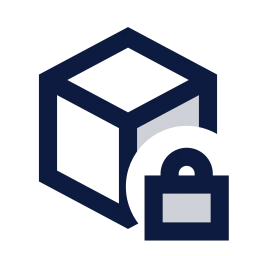 Package lock icon, Sharp Duotone style