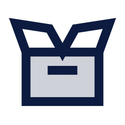 Package open icon, Sharp Duotone style