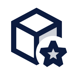Package star icon, Sharp Duotone style