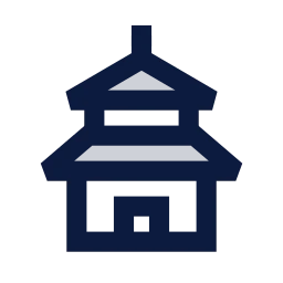 Pagoda icon, Sharp Duotone style