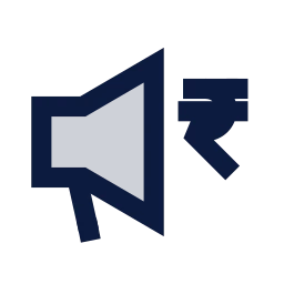 Paid promotion icon, Sharp Duotone style