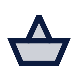 Paper boat icon, Sharp Duotone style