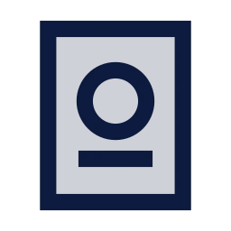 Passport icon, Sharp Duotone style