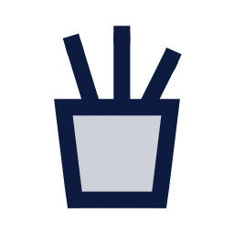 Pen holder icon, Sharp Duotone style