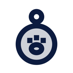 Pet tag icon, Sharp Duotone style