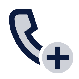 Phone plus icon, Sharp Duotone style