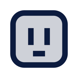 Power socket icon, Sharp Duotone style