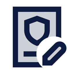 Privacy policy edit icon, Sharp Duotone style