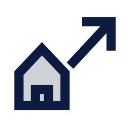 Property appreciation icon, Sharp Duotone style