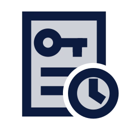 Rent agreement clock icon, Sharp Duotone style